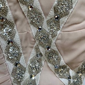 Minuet Cream Beaded Mini Dress